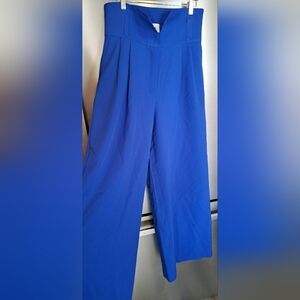 Julia Allert High Waist Wide Leg Royal Blue Trousers  LRG Business Office READ